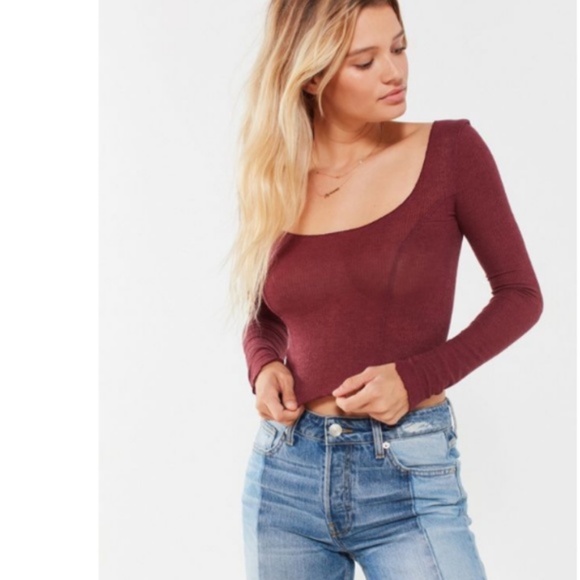Urban Outfitters Tops - Urban outfitters long sleeve maroon top